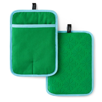 kate spade new york spade flower soft silicone pot holder 2-pack set, , 7"x10"