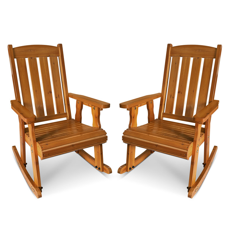 Chaise berçante en bois avec inclinaison confortable du dossier