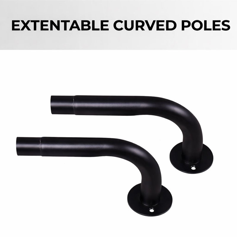 Aspire Homeware Adjustable Blackout Curtain Rod With Hardware Accessories, Matte Black, 160cm – 300cm