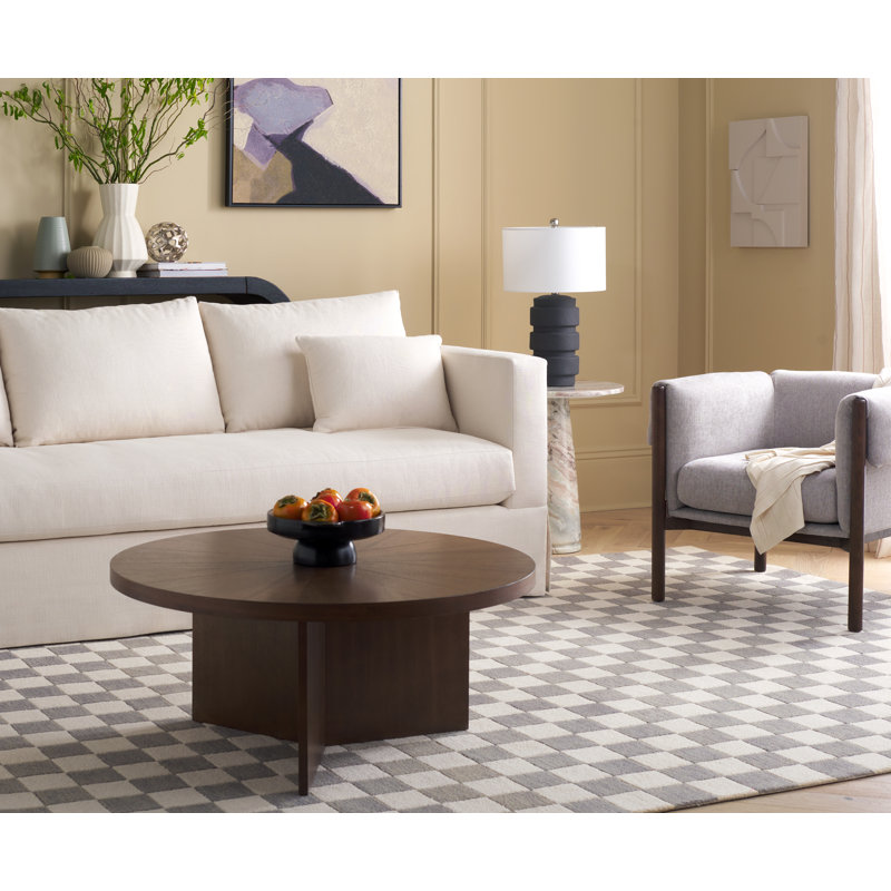Gray and Ivory Checkered Handmade Wool Area Rug, 8' x 10'