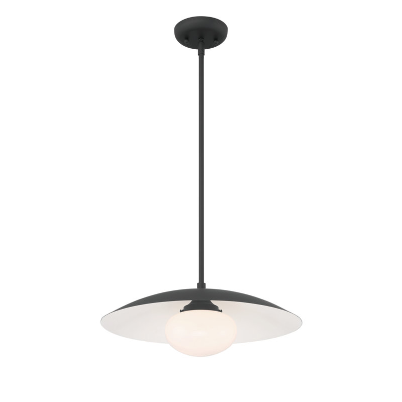 Luminaire suspendu simple à 1 lumière Del, Noir