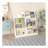 Bookshelf and Toy Storage Organizer, Multifunctional 4 Tier Wooden  Book Shelf with  Bookcase Display Stand in  Room Playroom Nursery for , ren, Toddlers