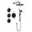Matte Black Shower System With Self-Cleaning Head And Bodysprays Bathroom Air Injection-127368520