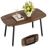 Folding Coffee Table Rustic Small Coffee Table Farmhouse Portable Table No Assembly Required