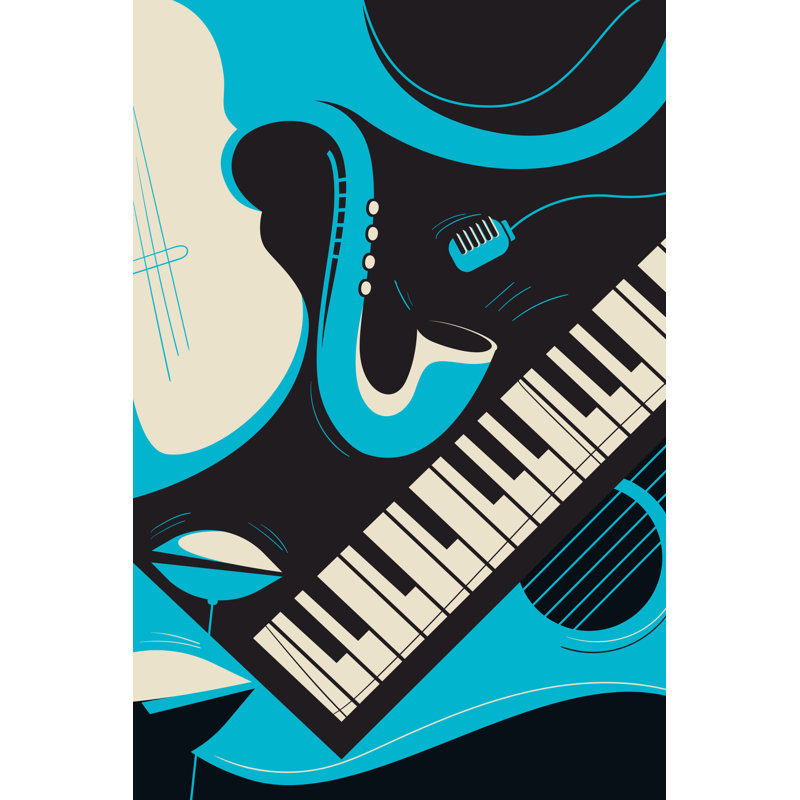 Jazz Music II - Wrapped Canvas Print, 46cm H x 30cm W x 3.8cm D