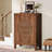 20-Pair Shoe Storage Cabinet with Louvered Doors-1933691637