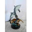Sculpture deux requins en bronze, base corail 19 po x 11 po x 23 po