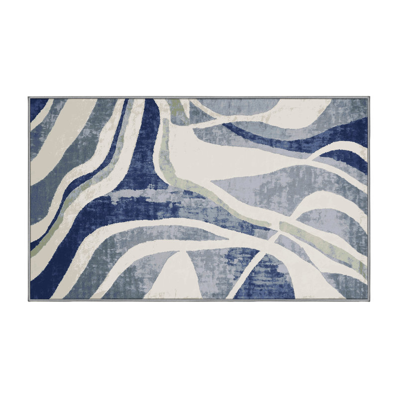 Machine Washable Gray Area Rug, Rectangle 8' x 10'