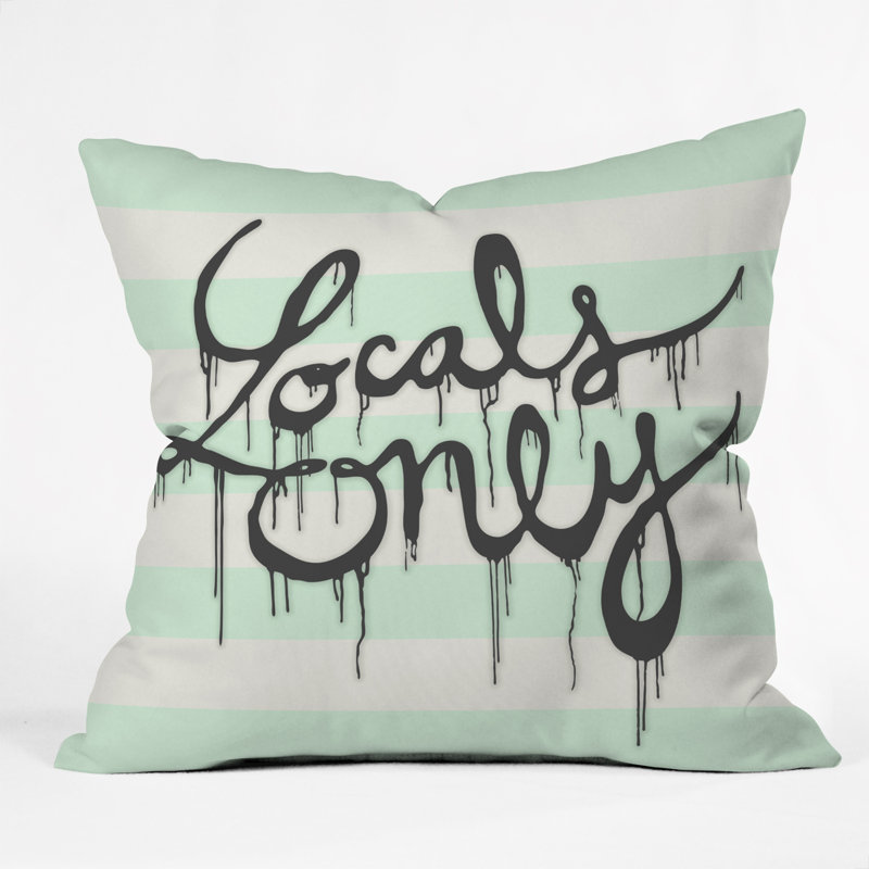 Wesley Bird Locals Only Throw Pillow, 18" x 18"