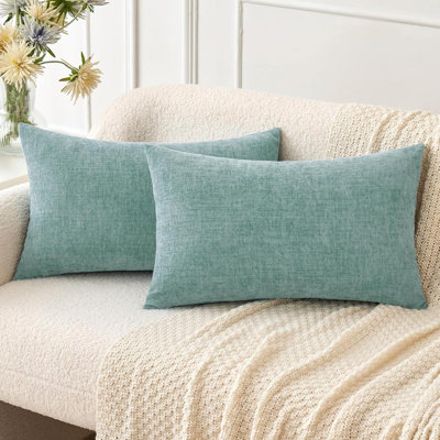 Pack Of 2 Throw Pillow Covers Soft Pillow Covers For Sofa Living Room Couch Solid Dyed Cases