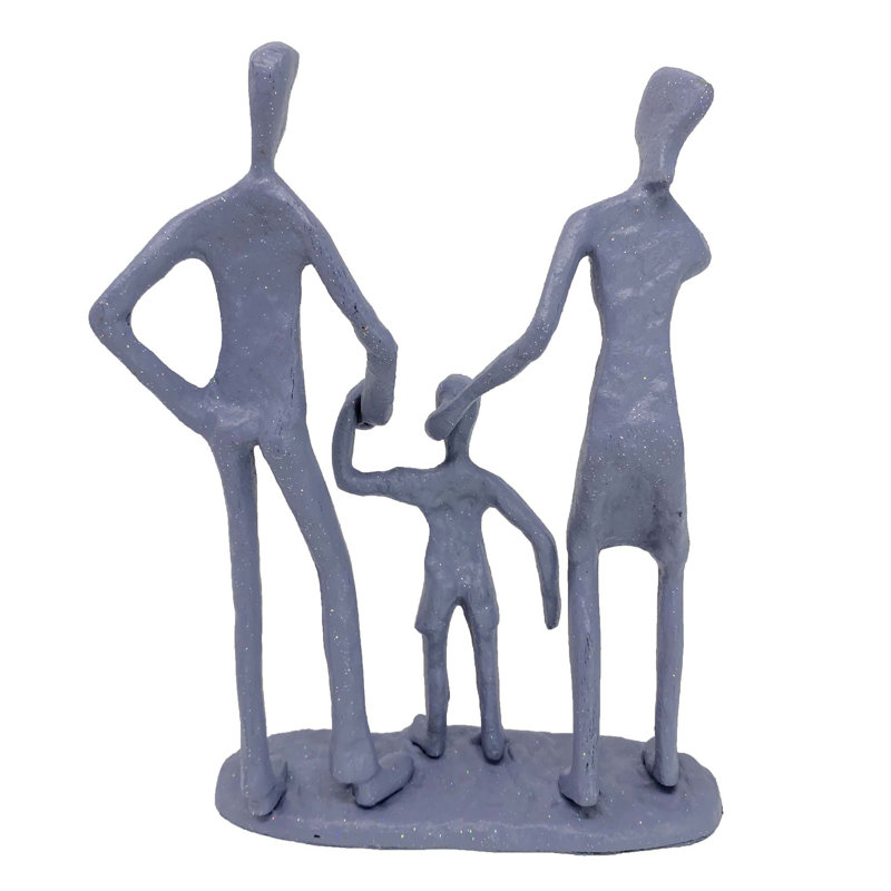 FAMILY 3 OUTING Iron Figurine 19cm, Grey Shimmer