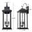 22” Large Matte Black Outdoor Wall Lights With Clear Tempered Glass