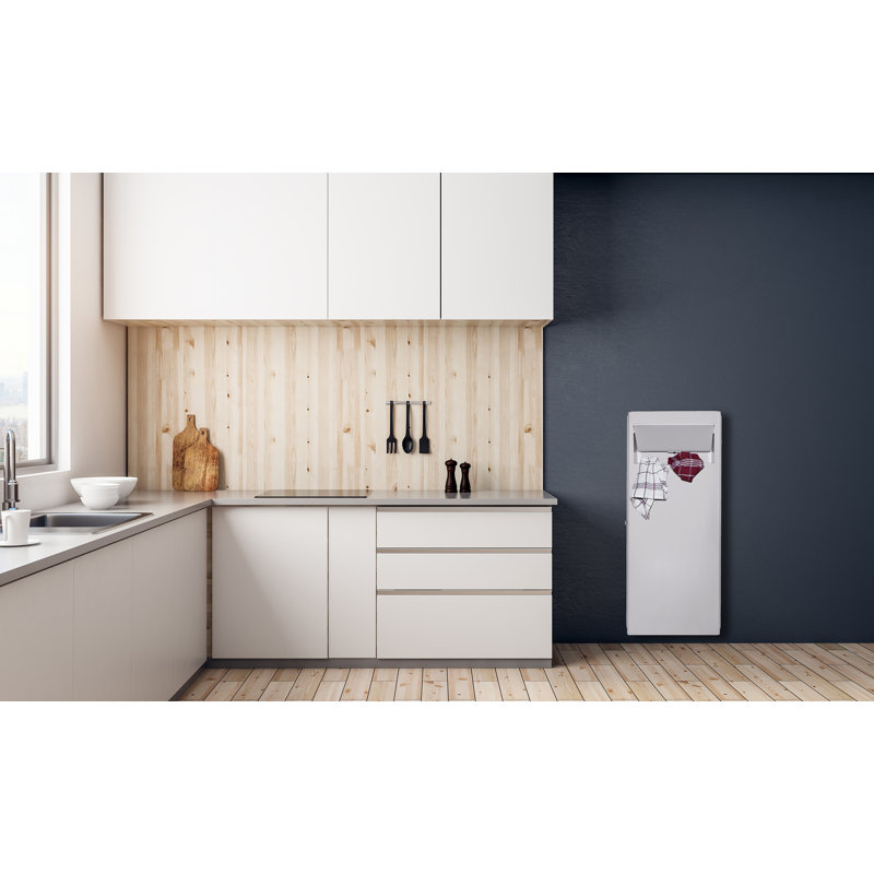 White Steel Built-In Wall Laundry Hamper