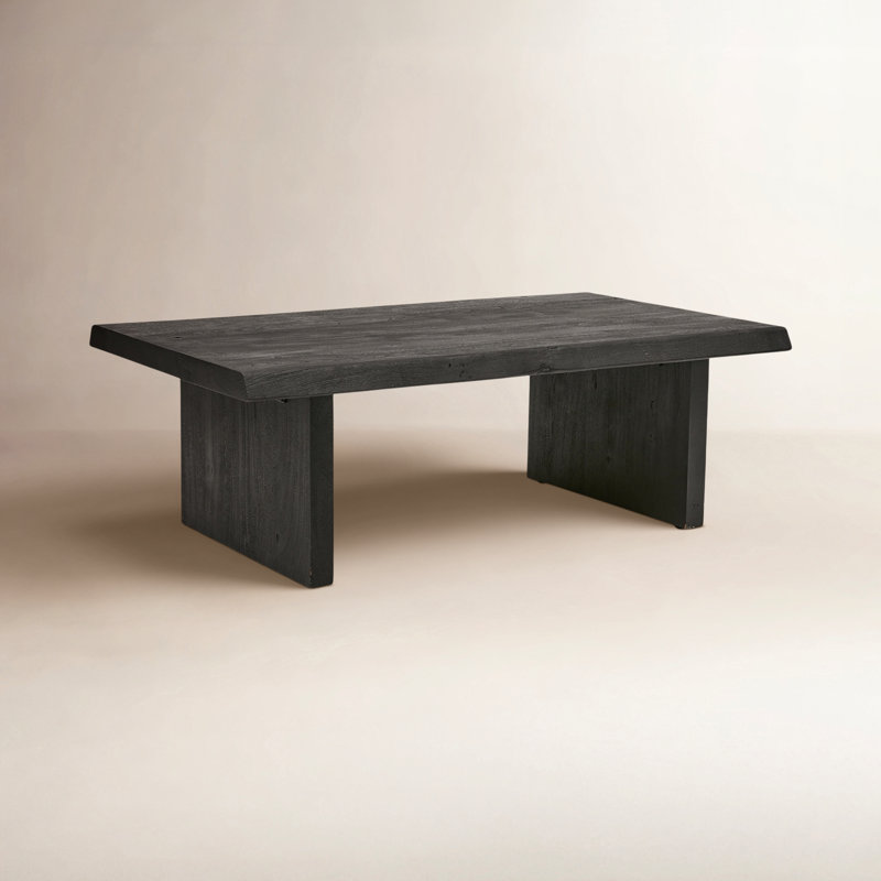 Colin Solid Wood Sled Coffee Table, Ebonized