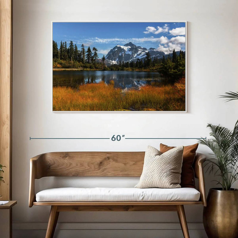 Reflet du mont Shuksan, Cadre flottant blanc, 46 po x 31 po