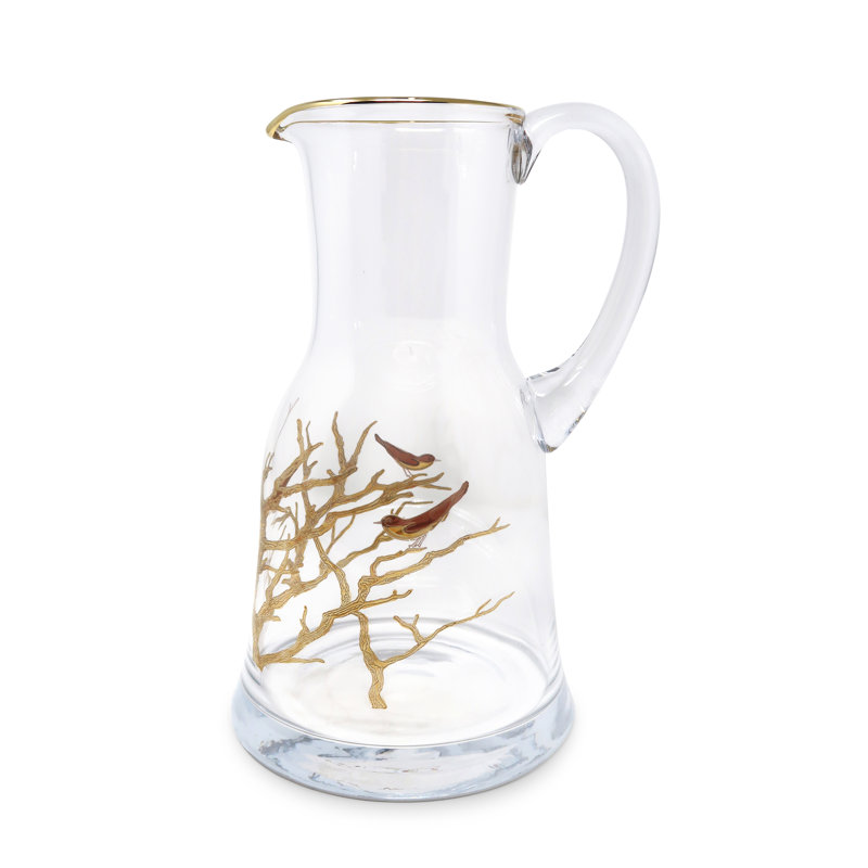 Kinnick Bird Design Glass Pitcher, 51 oz