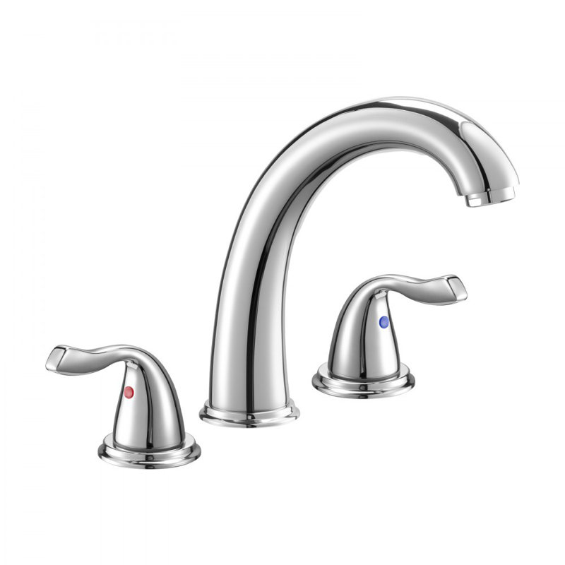 Roman Tub Faucet 3 Hole Gooseneck Waterfall Bathtub Faucet for Pet Washing, Silver
