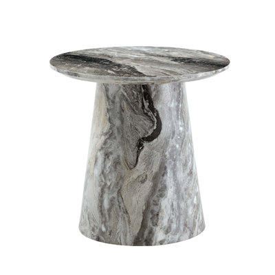Grey Textured Medium Density Fiberboard Circular Coffee Table Grey Textured Veneer, Delicate Texture, Flexible Adaptation To Circular Tabletop