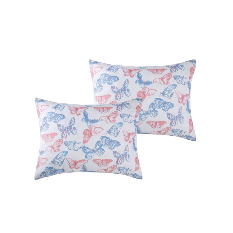 Full Purple and Pink Microfiber Butterfly Comforter Set