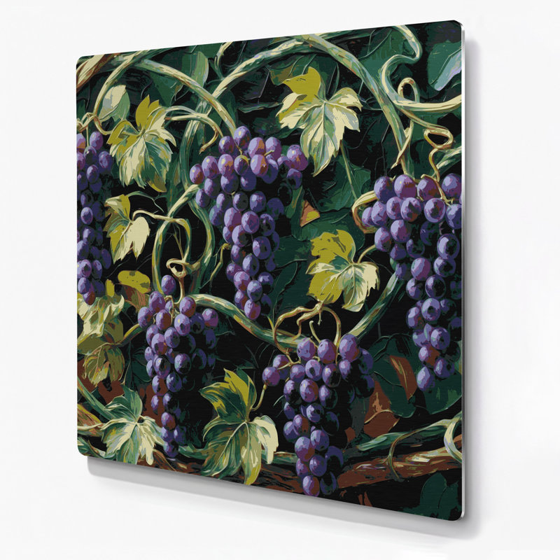 Art mural en métal Botanical Grape Vines, H 16 po x l 16 po