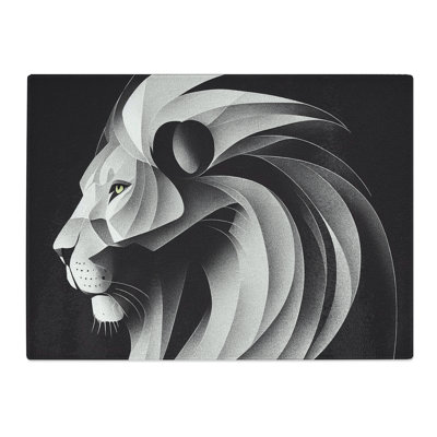 Exclusive Abstract Lion  Glass Chopping Board