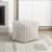 Square Pouf Plush Off-White Corduroy Fabric Upholstery Modern Ottoman