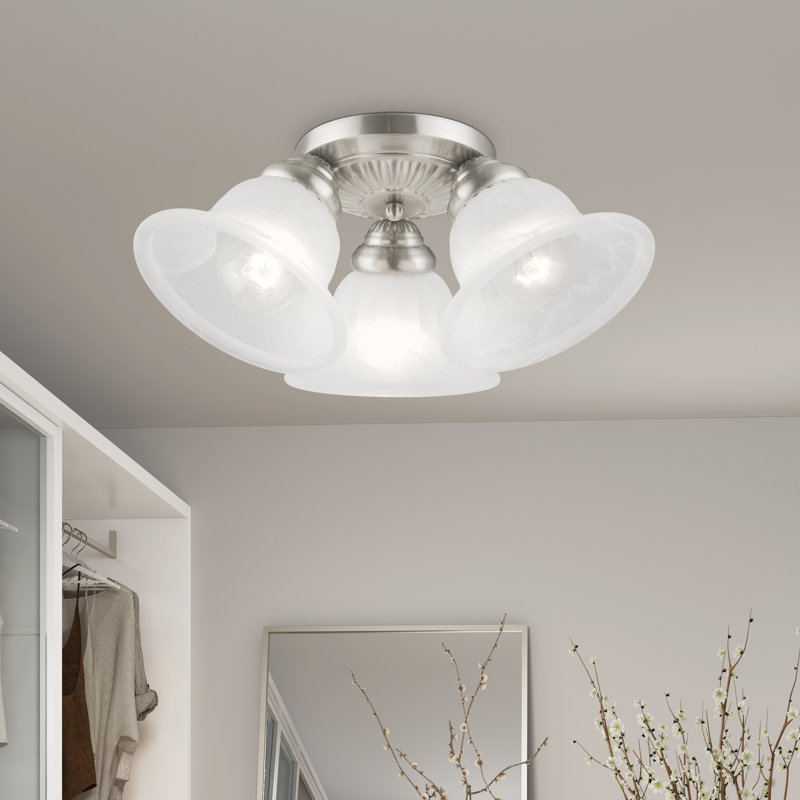 Glass Flush Mount, Brushed Nickel