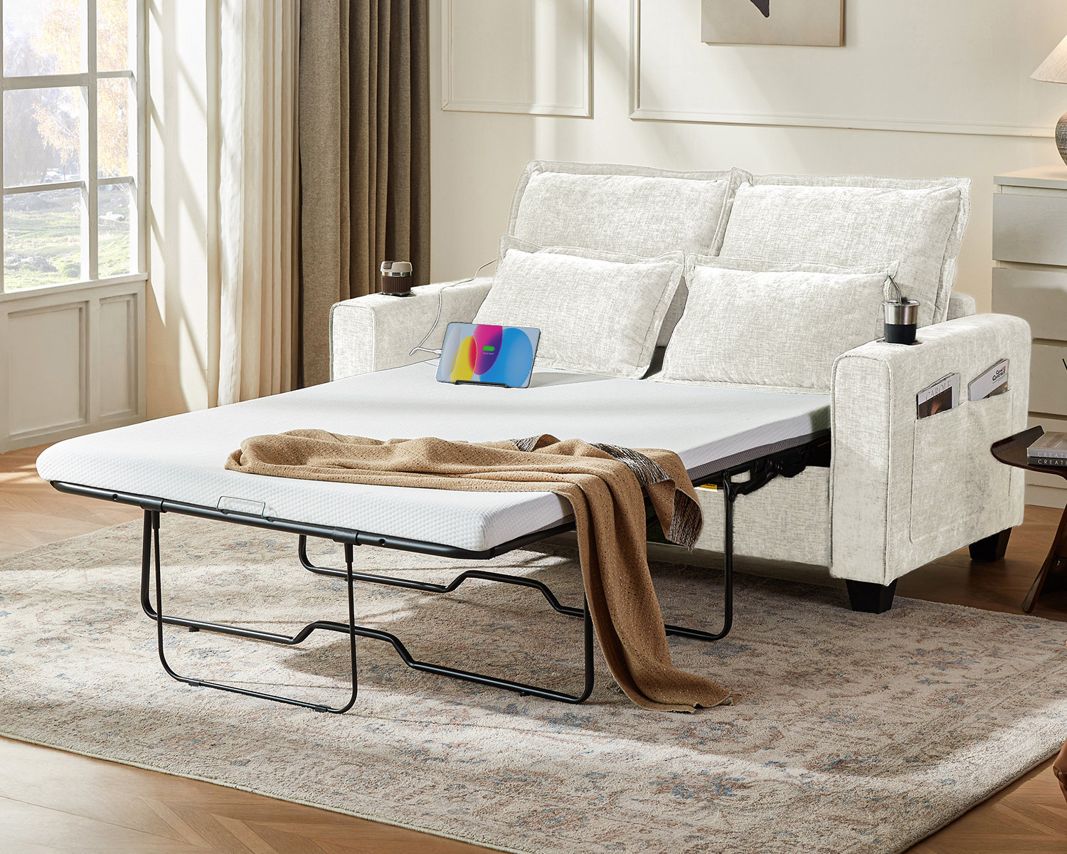 Latitude Run® 2-in-1 Pull-out Full Side Rv Sleeper Sofa Bed Convertible ...