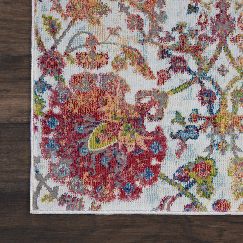 Tapis ivoire contemporain moderne Raymond, Tapis de couloir 2 pi x 6 pi