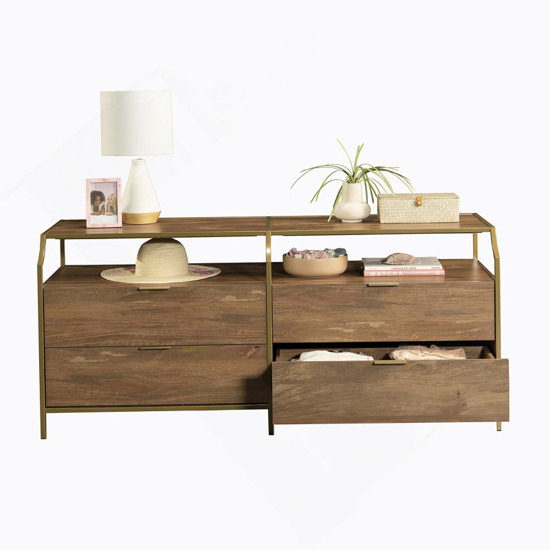 Commode avec tablette ouverte et quatre tiroirs