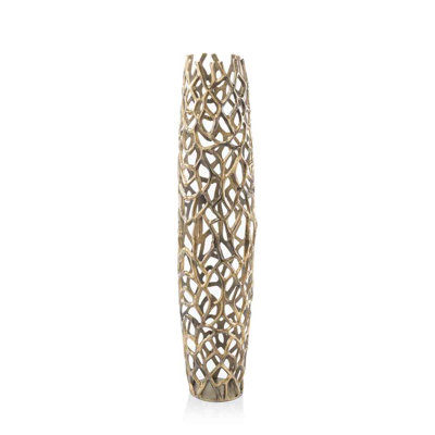 Babylon Rama Twigs Gold Barrel Floor Vase