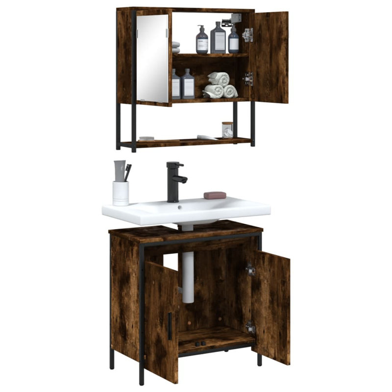 Abinesh Bathroom Furniture Suite, Smoked Oak