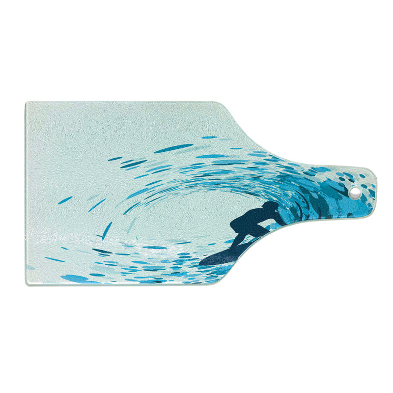 Planche à découper en verre trempé Ambesonne Ride the Wave