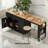 85.5" Extendable Dining Table Kitchen Island with Power Outlet, 3 Drawers, 2 Doors & 7 Wheels, Black-2056983705