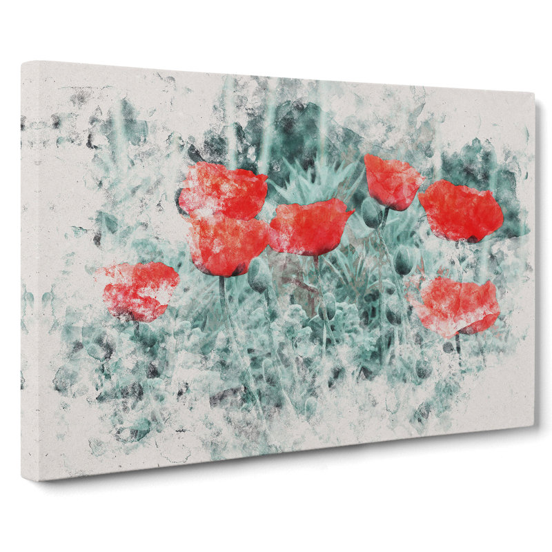 Field of Poppies Vol.4 - Wrapped Canvas, 60cm H x 91cm W x 3cm D