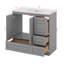 36" Bathroom Vanity With Ceramic Sink, Bathroom Storage Cabinet With Drawers-306398791