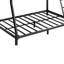 Lit simple superposé au-dessus d'un lit double, structure de lit superposé en métal avec échelle