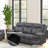 Dark Gray Polish Microfiber Power Motion Sofa W/Drop Down Table