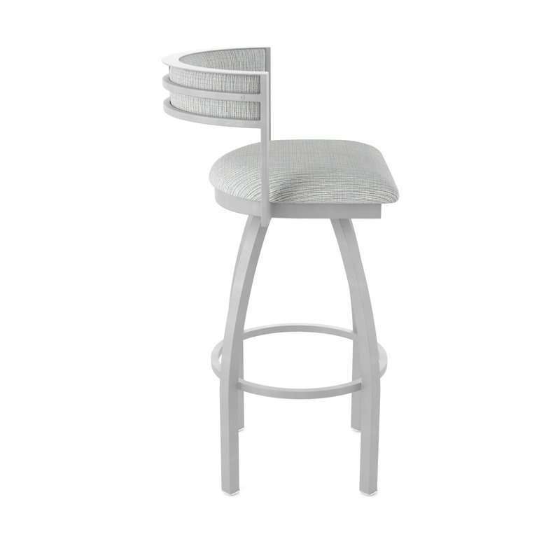 Tabouret Artémis, Tissu - alpin graphique, Nickel anodisé, Tabouret de bar (siège d'une hauteur de 36 po)