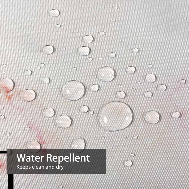 Rideau de douche blanc et rose à motif d'agate abstraite avec 12 crochets, L 72 po x l 84 po