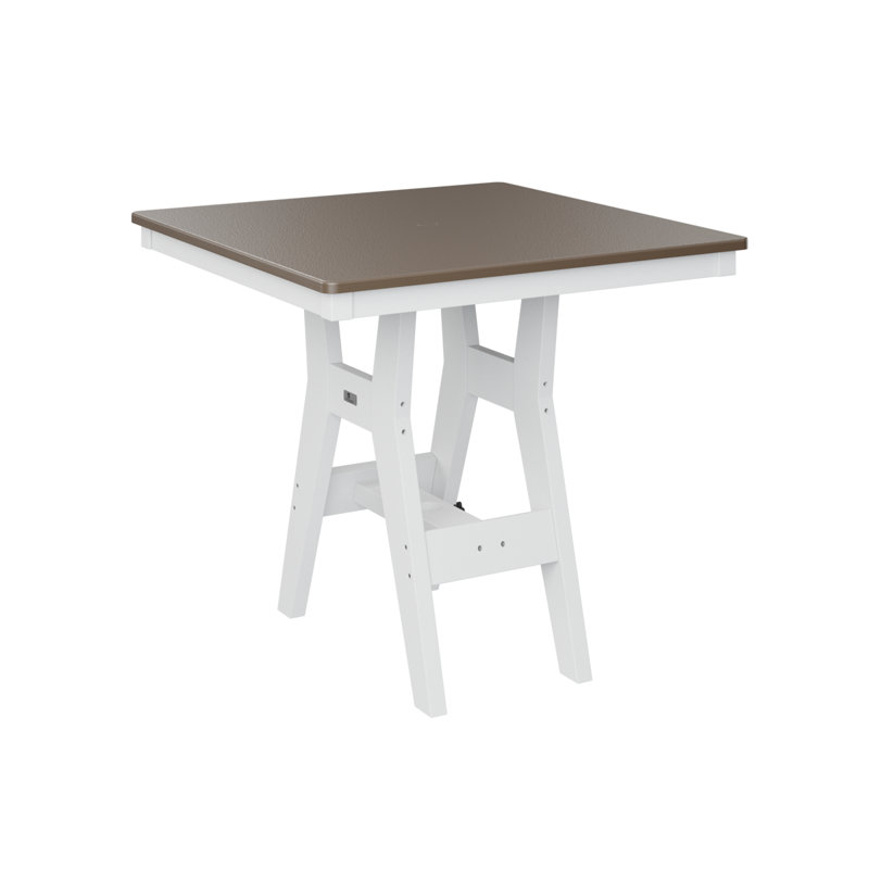 Berlin Gardens Harbor Regular Top With White Base Square Bar Table, Hammered Bronze, 30.37" H x 33" W x 33" D