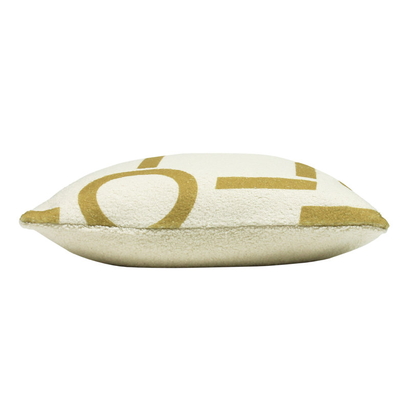 Geometric Black Square Cushion Cover, Honey