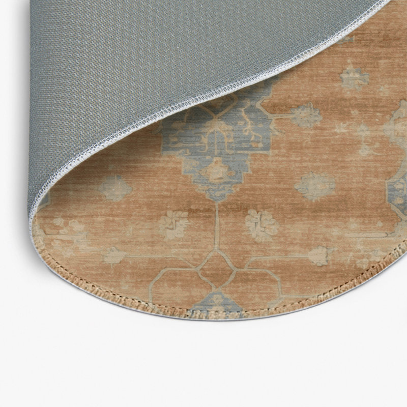 Tapis intérieur et extérieur brun Overdyed, Rond 5 pi