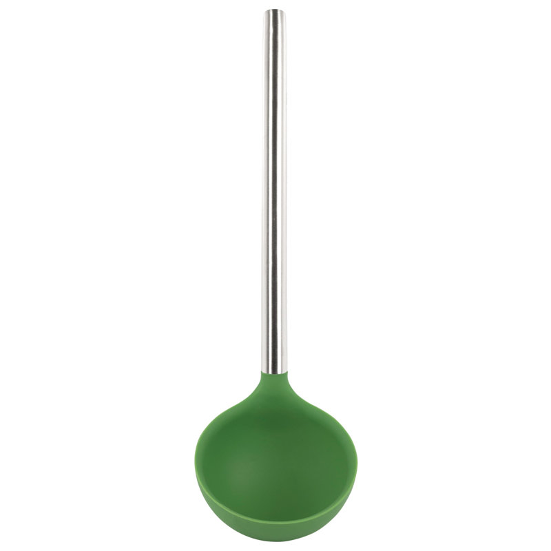 Tovolo Silicone Ladle with Stainless Steel Handle for Soups Stews and Sauces, Pesto