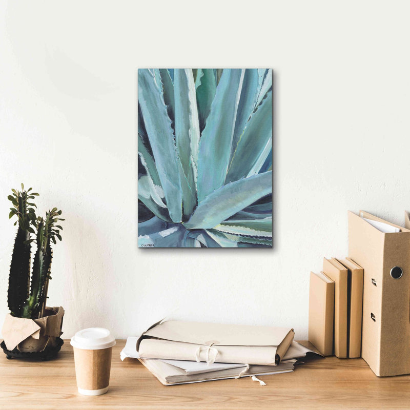 «Blue Agave» par Alana Clumeck, art mural sur toile de Dakota Fields, H 16 po x l 12 po x P 0,75 po