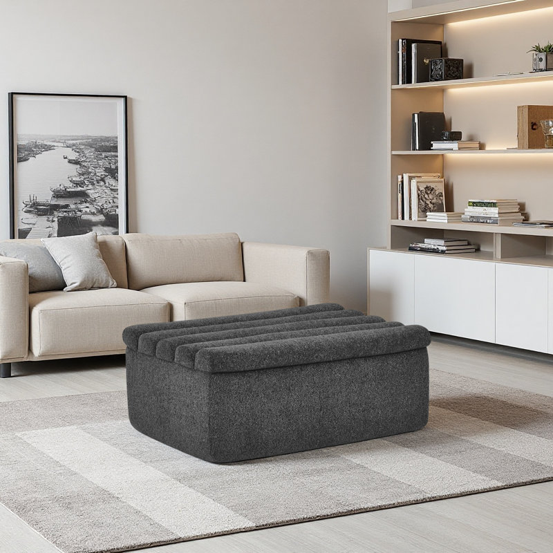 Le repose-pieds pour canapé modulaire, structure robuste, Noir