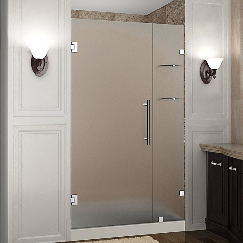 Porte de douche sans cadre Nautis GS, Chrome, Transparent, 45"
