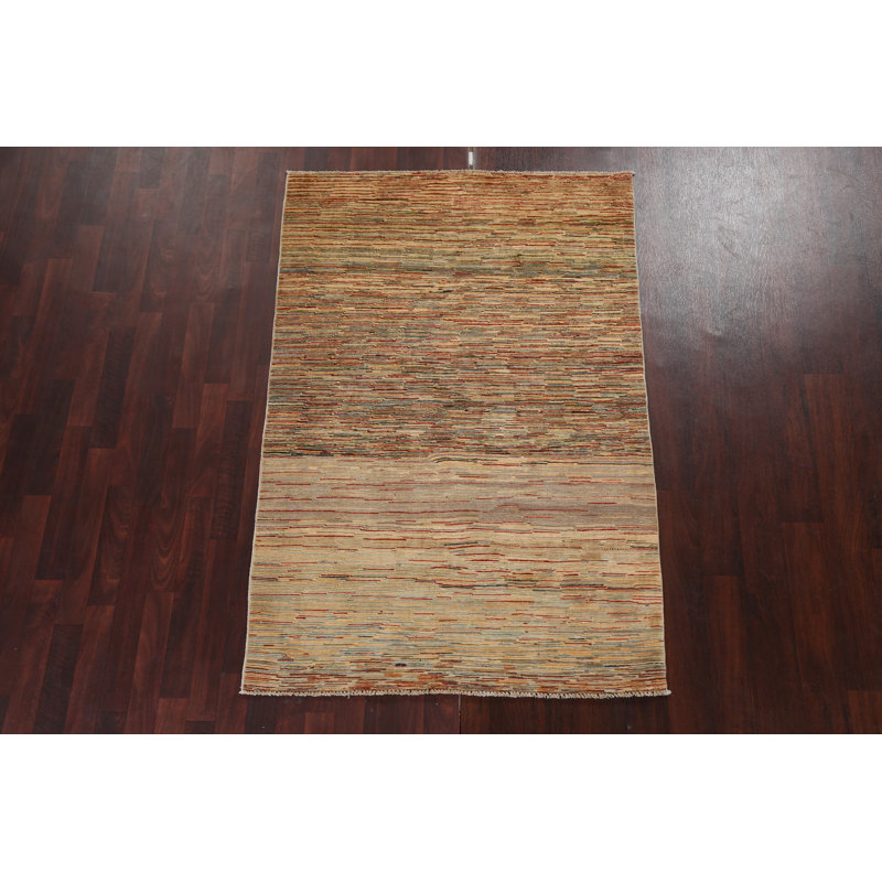 Tapis oriental en laine Gabbeh Kashkoli noué à la main 4 pi 1 po x 6 pi 1 po