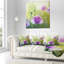 Coussin mauve à motif floral