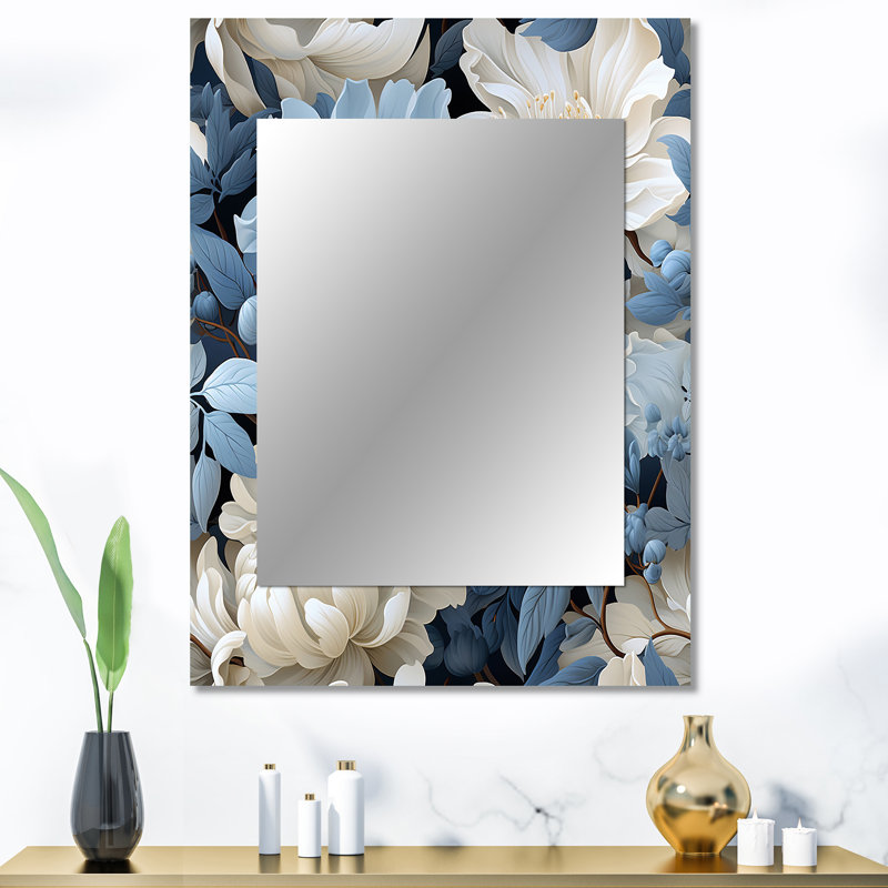 «Blencoe Misty Whispers Moody», miroir floral, 40 po x 30 po